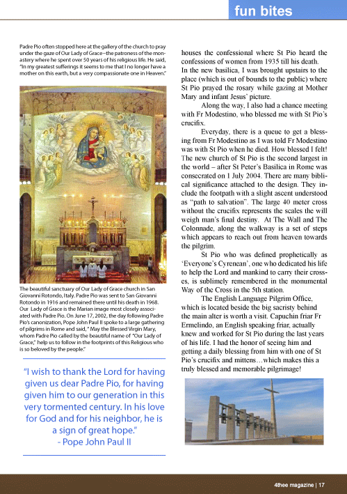 Page 2 of an article on a visit to San giovanni Rotondo