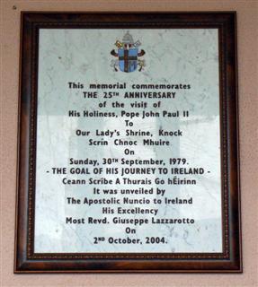 25th Anniversary of the Papal Visit Plaque