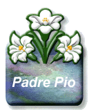 Plaque with lilies and Padre Pio inscription