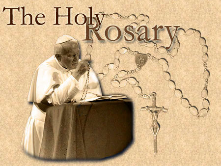 Pope John Paul II praying The Holy Rosary